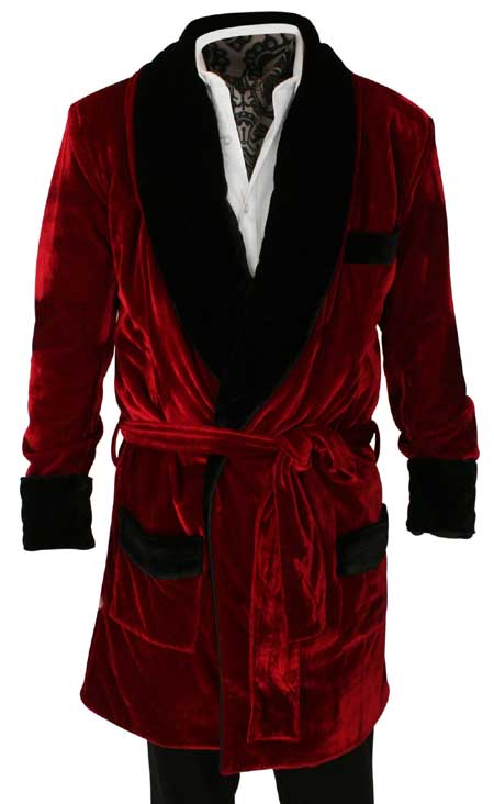 Vintage Smoking Robe - Red Velvet