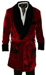 Vintage Smoking Robe - Red Velvet