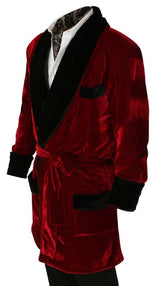 Vintage Smoking Robe - Red Velvet