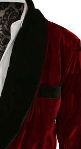 Vintage Smoking Robe - Red Velvet