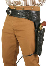 Western Gun Belt & Holster (.44/.45 cal) - Black Tooled