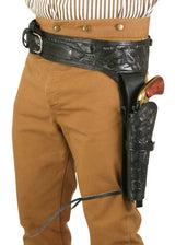Western Gun Belt & Holster (.38/.357 cal) - Long Barrel - Black Tooled