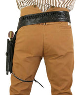 Western Gun Belt & Holster (.38/.357 cal) - Long Barrel - Black Tooled