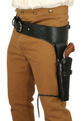 Western Gun Belt & Holster (.44/.45 cal) - Long Barrel - Black