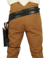 Western Gun Belt & Holster (.44/.45 cal) - Long Barrel - Black