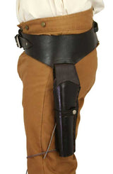 Western Gun Belt & Holster (.44/.45 cal) LH Draw  - Long Barrel - Plain Brown