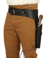 Western Gun Belt & Holster (.44/.45 cal) LH Draw  - Long Barrel - Plain Brown