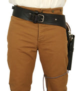 Western Gun Belt & Holster (.44/.45 cal) LH Draw  - Long Barrel - Plain Brown
