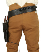 Western Gun Belt & Holster (.44/.45 cal) LH Draw  - Long Barrel - Plain Brown