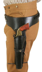 Western Gun Belt & Holster (.38/.357 cal) - Long Barrel - Brown