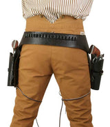 (.44/.45 cal) Western Gun Belt and Holster - Double - Plain Brown Leather