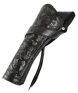Western Holster - LH Cross-Draw (Long Barrel) - Black Tooled Leather