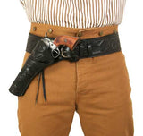 Western Holster - LH Cross-Draw (Long Barrel) - Black Tooled Leather