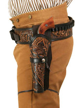 Western Holster - LH Draw (Long Barrel) - Two-Tone Brown Tooled Leather