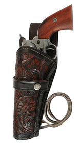 Western Holster - LH Draw - Two-Tone Brown Tooled Leather