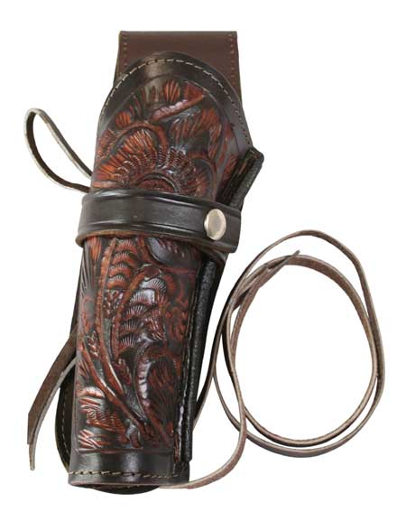 Western Holster - LH Draw - Two-Tone Brown Tooled Leather
