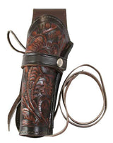 Western Holster - LH Draw - Two-Tone Brown Tooled Leather