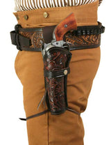 Western Holster - LH Draw - Two-Tone Brown Tooled Leather