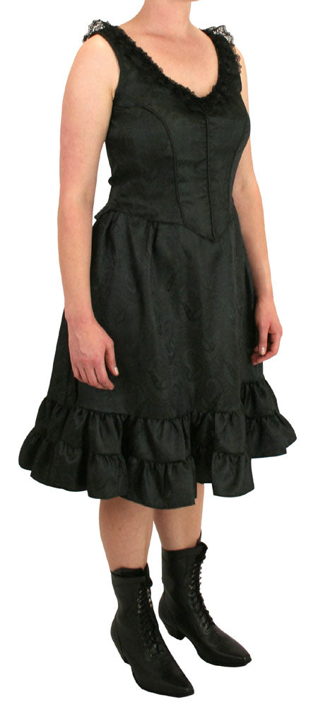 Delilah Saloon Dress, Black PaisleyLive