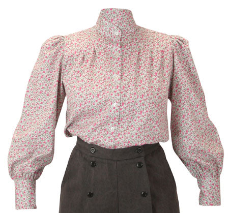 Somerset Blouse - Gray Floral