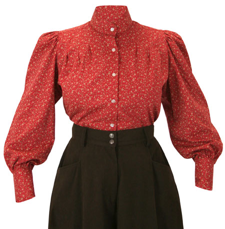 Somerset Blouse - Red Calico