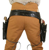 Western Gun Belt & Double Holster (.38/.357 cal) - Long Barrel - Black Tooled