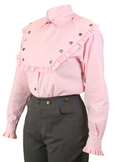 Josie Bib Blouse - Pink Check