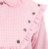 Josie Bib Blouse - Pink Check