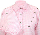 Josie Bib Blouse - Pink Check