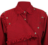 Josie Bib Blouse - Red Check
