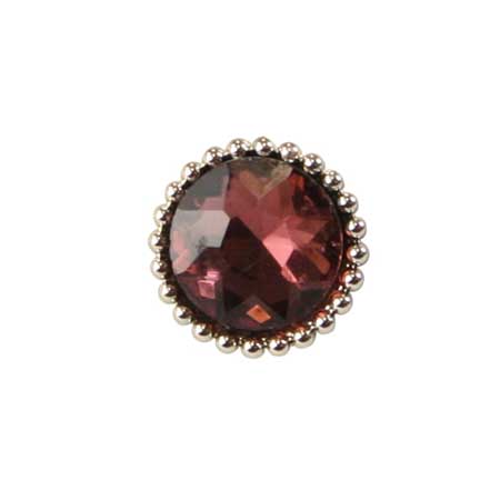 Silver Beaded Tie Tack - Garnet