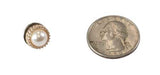 Gold Fluted Tie Tack - Pearl