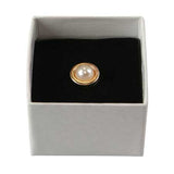 Gold Textured Tie Tack - Pearl