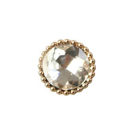 Gold Beaded Tie Tack - Diamond
