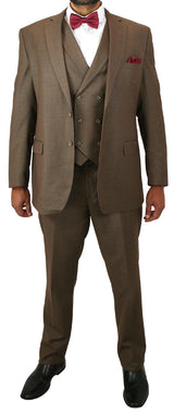 Woodsboro Three-Piece Plaid Suit - Taupe