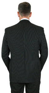 Bullock Three-Piece Striped Suit - Black