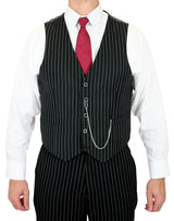 Bullock Three-Piece Striped Suit - Black