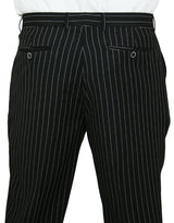Bullock Three-Piece Striped Suit - Black