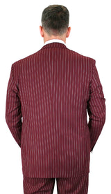 Bullock Striped Suit - Burgundy