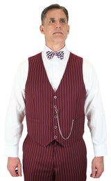 Bullock Striped Suit - Burgundy