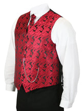 Fontaine Vest and Tie Set - Red/Black