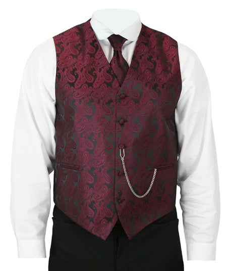 Fontaine Vest and Tie Set - Black Cherry – Historical Emporium