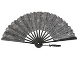 Battenberg Lace Fan - Gray