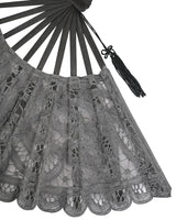 Battenberg Lace Fan - Gray