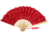 Battenberg Lace Fan - Red