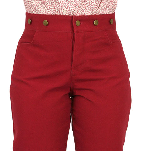 Ladies Classic Canvas Pants - Red