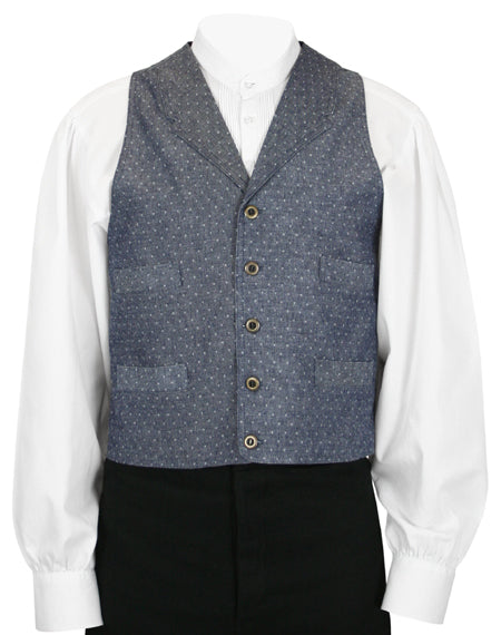 Ezra Work Vest - Navy Diamond Dot