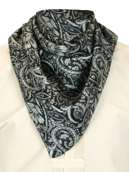 Premium Silk Paisley Neckerchief - Black