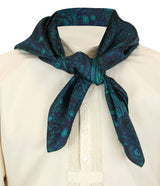 Premium Silk Paisley Neckerchief - Teal/Navy