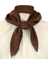 Premium Silk Blend Neckerchief - Brown Jacquard
